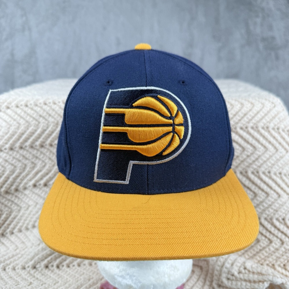 Mitchell & Ness Indiana Pacers Hat Snapback 2-Tone Embroidered Fitted Cap NBA